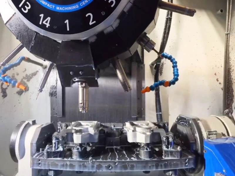 Japan Brother SPEEDIO CNC center utilizing One-time Molding process for airless sprayer pump bodies at GuTuBao factory.