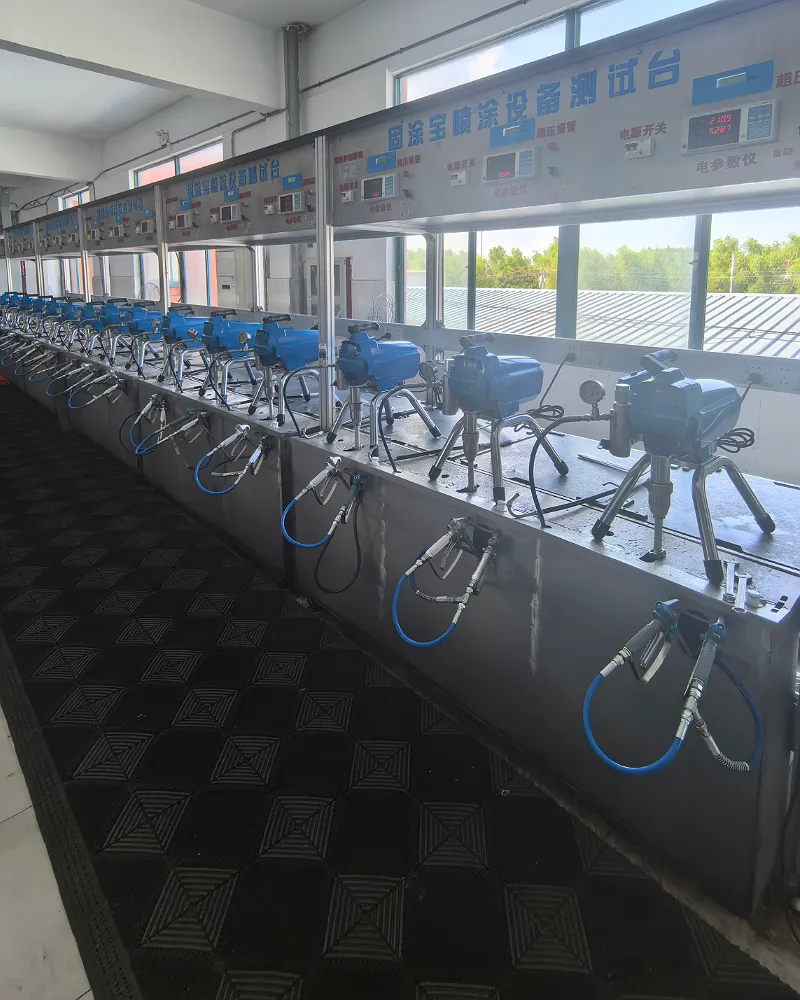 GuTuBao two-stage quality control platform featuring 4-hour PCB aging and 30-minute high-pressure load tests for airless paint sprayers, ensuring reliable OEM contract manufacturing.