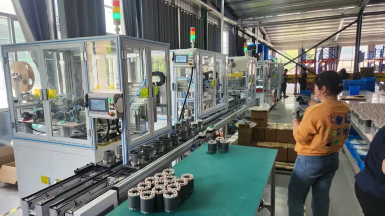 Extensive automated production line for brushless sprayer pump motors in GUTUBAO's 18,000 sqm OEM manufacturing base.